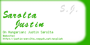 sarolta justin business card